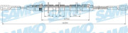 C0797B żażné lanko parkovacej brzdy SAMKO