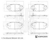 ADBP420095 Sada brzdových platničiek kotúčovej brzdy BLUE PRINT