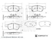 ADBP420114 Sada brzdových platničiek kotúčovej brzdy BLUE PRINT