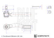 ADBP870079 Hlava/čap spojovacej tyče riadenia BLUE PRINT