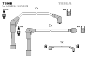 T386B Sada zapaľovacích káblov TESLA