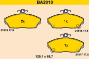 BA2010 Sada brzdových platničiek kotúčovej brzdy BARUM