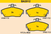 BA2012 Sada brzdových platničiek kotúčovej brzdy BARUM