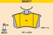 BA2017 Sada brzdových platničiek kotúčovej brzdy BARUM
