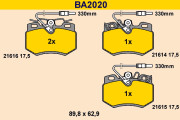 BA2020 Sada brzdových platničiek kotúčovej brzdy BARUM