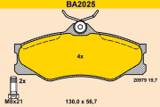 BA2025 Sada brzdových platničiek kotúčovej brzdy BARUM
