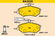 BA2028 Sada brzdových destiček, kotoučová brzda BARUM