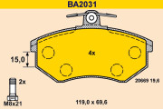 BA2031 Sada brzdových platničiek kotúčovej brzdy BARUM