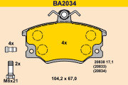 BA2034 Sada brzdových platničiek kotúčovej brzdy BARUM
