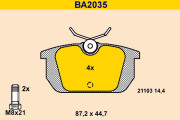 BA2035 Sada brzdových platničiek kotúčovej brzdy BARUM