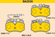 BA2036 Sada brzdových platničiek kotúčovej brzdy BARUM