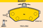 BA2037 Sada brzdových platničiek kotúčovej brzdy BARUM