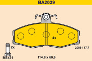 BA2039 Sada brzdových platničiek kotúčovej brzdy BARUM