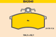 BA2040 Sada brzdových platničiek kotúčovej brzdy BARUM
