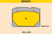 BA2041 Sada brzdových platničiek kotúčovej brzdy BARUM