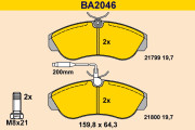 BA2046 Sada brzdových platničiek kotúčovej brzdy BARUM