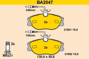BA2047 Sada brzdových platničiek kotúčovej brzdy BARUM