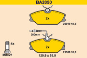 BA2050 Sada brzdových platničiek kotúčovej brzdy BARUM