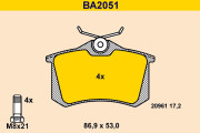 BA2051 Sada brzdových platničiek kotúčovej brzdy BARUM
