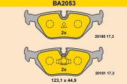 BA2053 Sada brzdových platničiek kotúčovej brzdy BARUM