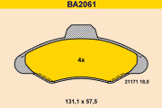 BA2061 Sada brzdových platničiek kotúčovej brzdy BARUM