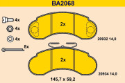 BA2068 Sada brzdových platničiek kotúčovej brzdy BARUM