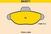 BA2071 Sada brzdových platničiek kotúčovej brzdy BARUM