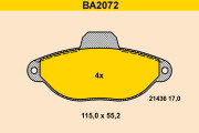 BA2072 Sada brzdových platničiek kotúčovej brzdy BARUM