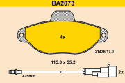 BA2073 Sada brzdových platničiek kotúčovej brzdy BARUM