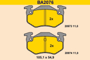 BA2076 Sada brzdových platničiek kotúčovej brzdy BARUM