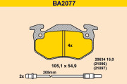 BA2077 Sada brzdových platničiek kotúčovej brzdy BARUM