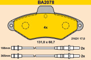 BA2078 Sada brzdových platničiek kotúčovej brzdy BARUM