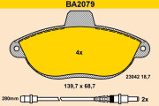 BA2079 Sada brzdových platničiek kotúčovej brzdy BARUM