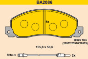BA2086 Sada brzdových platničiek kotúčovej brzdy BARUM
