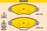 BA2089 Sada brzdových platničiek kotúčovej brzdy BARUM