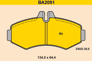BA2091 Sada brzdových platničiek kotúčovej brzdy BARUM