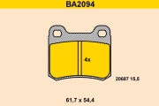 BA2094 Sada brzdových platničiek kotúčovej brzdy BARUM