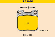 BA2095 Sada brzdových platničiek kotúčovej brzdy BARUM