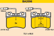 BA2096 Sada brzdových platničiek kotúčovej brzdy BARUM
