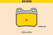 BA2098 Sada brzdových platničiek kotúčovej brzdy BARUM