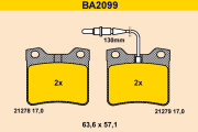 BA2099 Sada brzdových platničiek kotúčovej brzdy BARUM