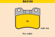 BA2100 Sada brzdových platničiek kotúčovej brzdy BARUM