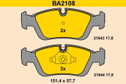 BA2108 Sada brzdových platničiek kotúčovej brzdy BARUM