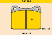 BA2109 Sada brzdových destiček, kotoučová brzda BARUM