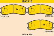 BA2110 Sada brzdových platničiek kotúčovej brzdy BARUM