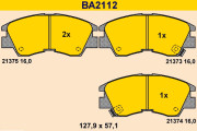 BA2112 Sada brzdových platničiek kotúčovej brzdy BARUM