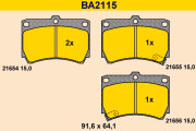 BA2115 Sada brzdových platničiek kotúčovej brzdy BARUM