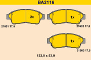 BA2116 Sada brzdových destiček, kotoučová brzda BARUM
