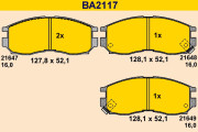 BA2117 Sada brzdových platničiek kotúčovej brzdy BARUM