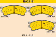 BA2118 Sada brzdových platničiek kotúčovej brzdy BARUM